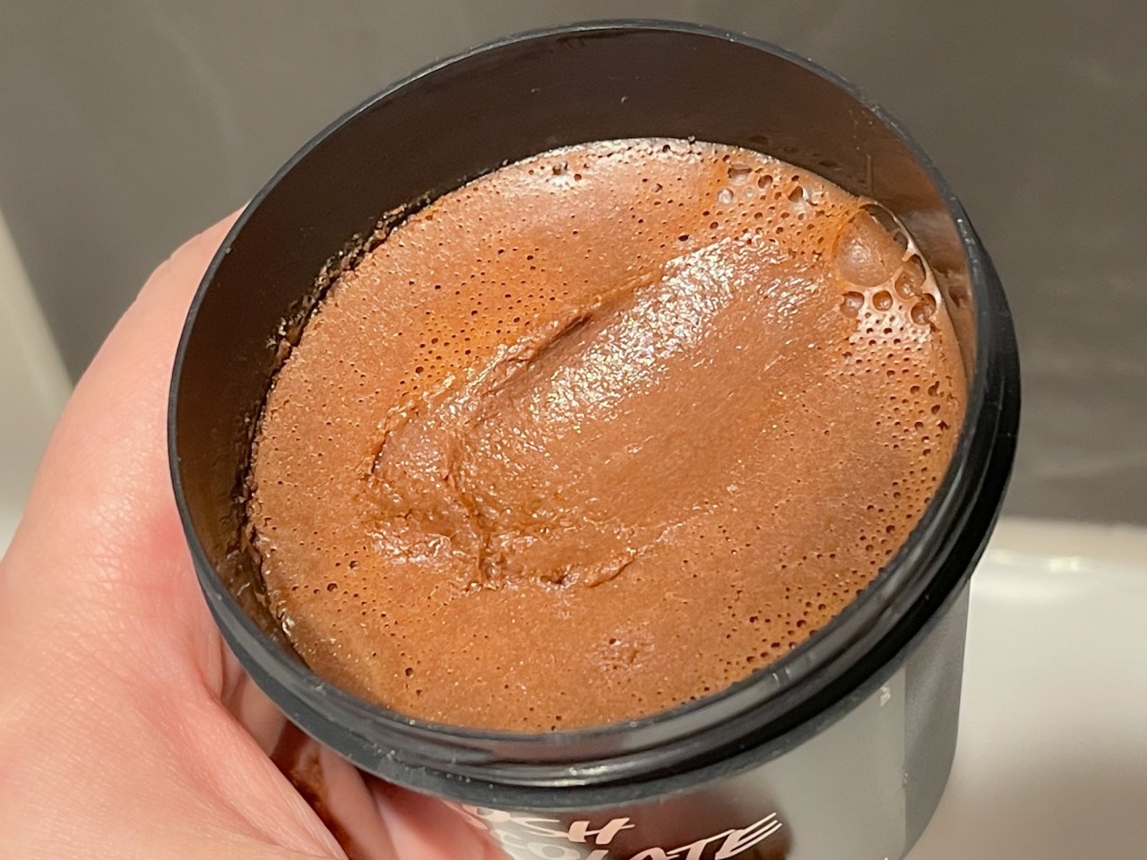 Inside Pot of Lush Posh Chocolate Body Wash
